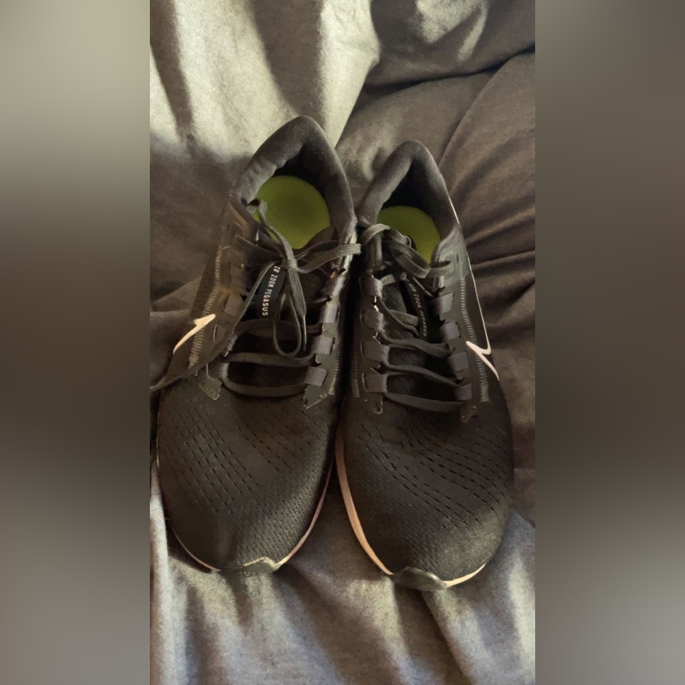 Black running shoes